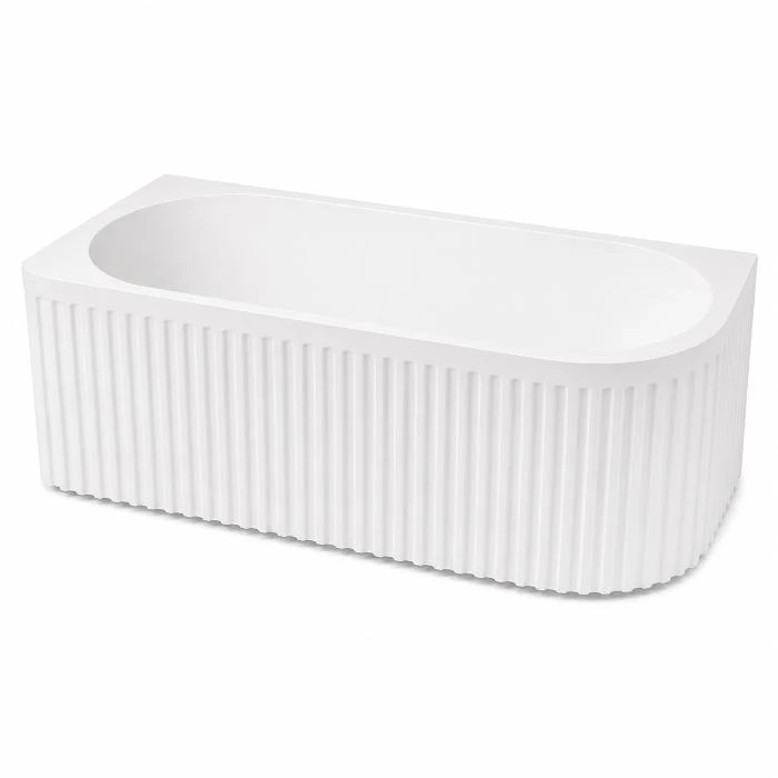 Regio Serenity Left Corner Fluted Contemporary Luxury Acrylic Corner Bathtub Design