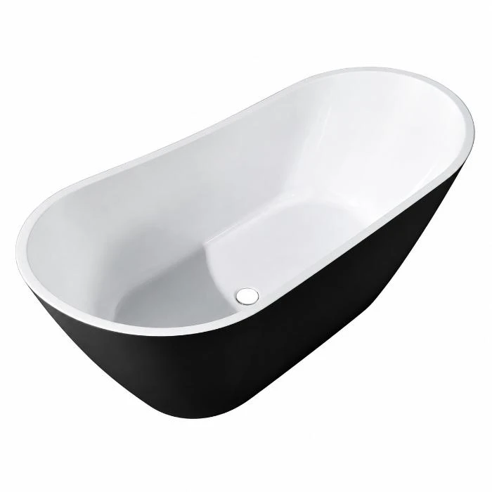 Regio Haven Freestanding Fluted Oval High Back Rest Modern Acrylic Bathtub Series